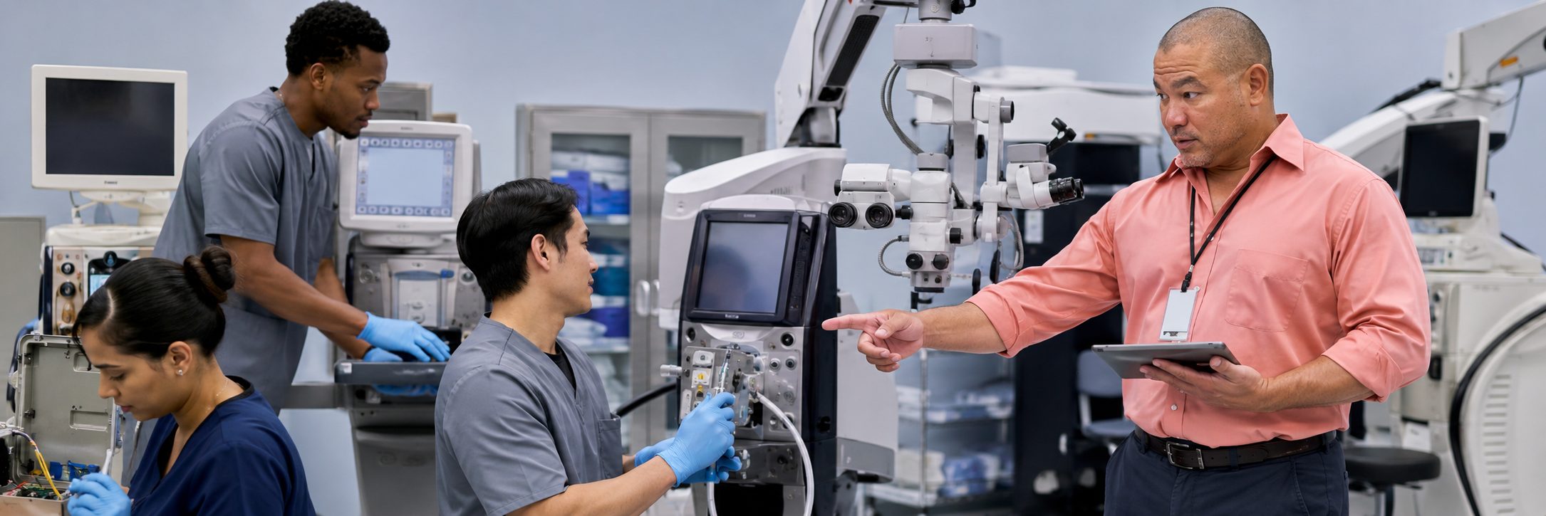 Mammography and medical imaging equipment service | BiomedRx HTM services Medical imaging equipment service on a mammography system with test instrumentation